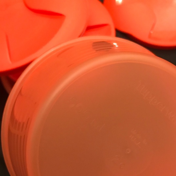 New Tupperware Snapping Orange Duo Bowls Set of 2 - Picture 2 of 6